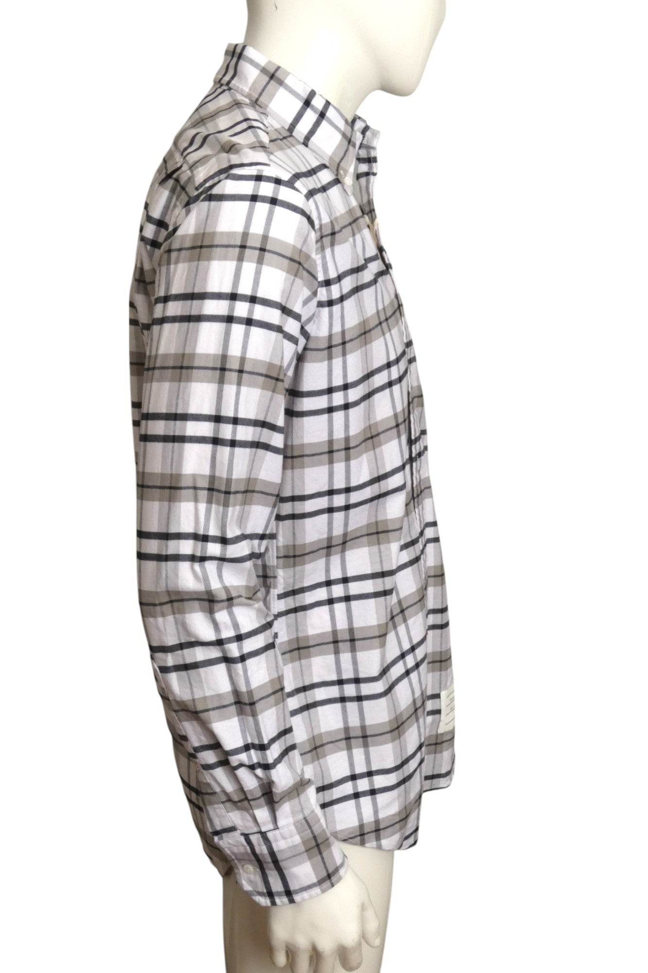 THOM BROWNE- NWT Cotton Plaid L/S Shirt, Size Large