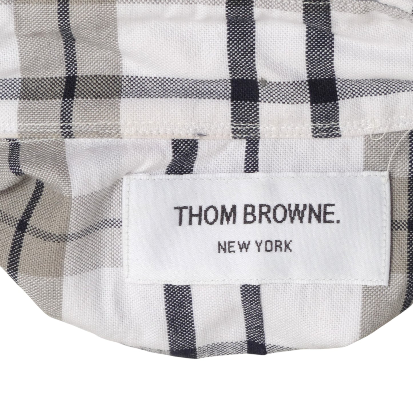 THOM BROWNE- NWT Cotton Plaid L/S Shirt, Size Large