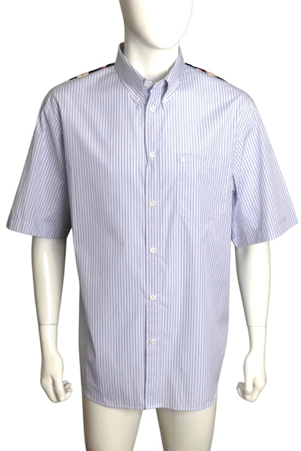 GUCCI- NWT 2023 PIxel Print & Stripe S/S Shirt, Size XL