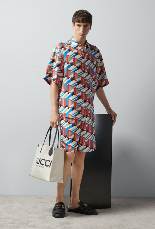 GUCCI- NWT 2024 Pixel Print GUCCI S/S Shirt. Size XL