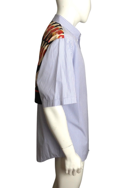 GUCCI- NWT 2023 PIxel Print & Stripe S/S Shirt, Size XL