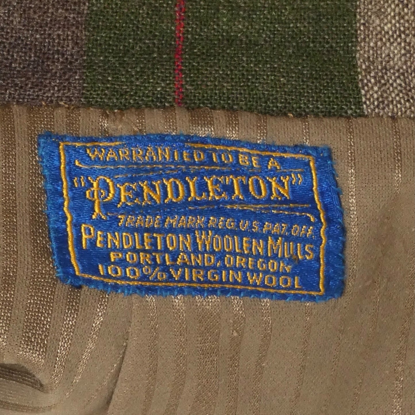 PENDLETON- 1950s Green Wool Plaid Jacket, Size Large