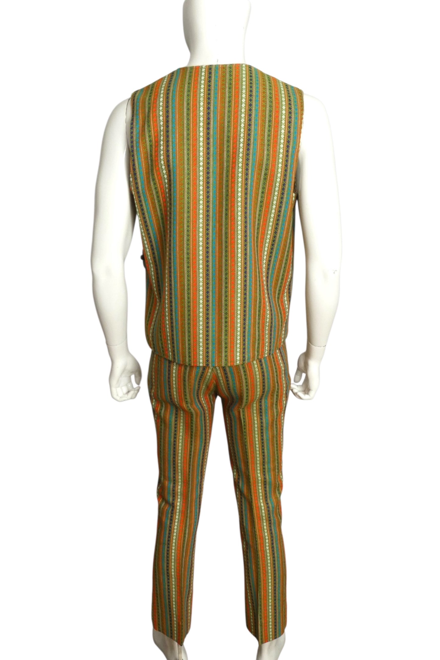 1960s Mod Pant & Vest Ensemble, Size Medium