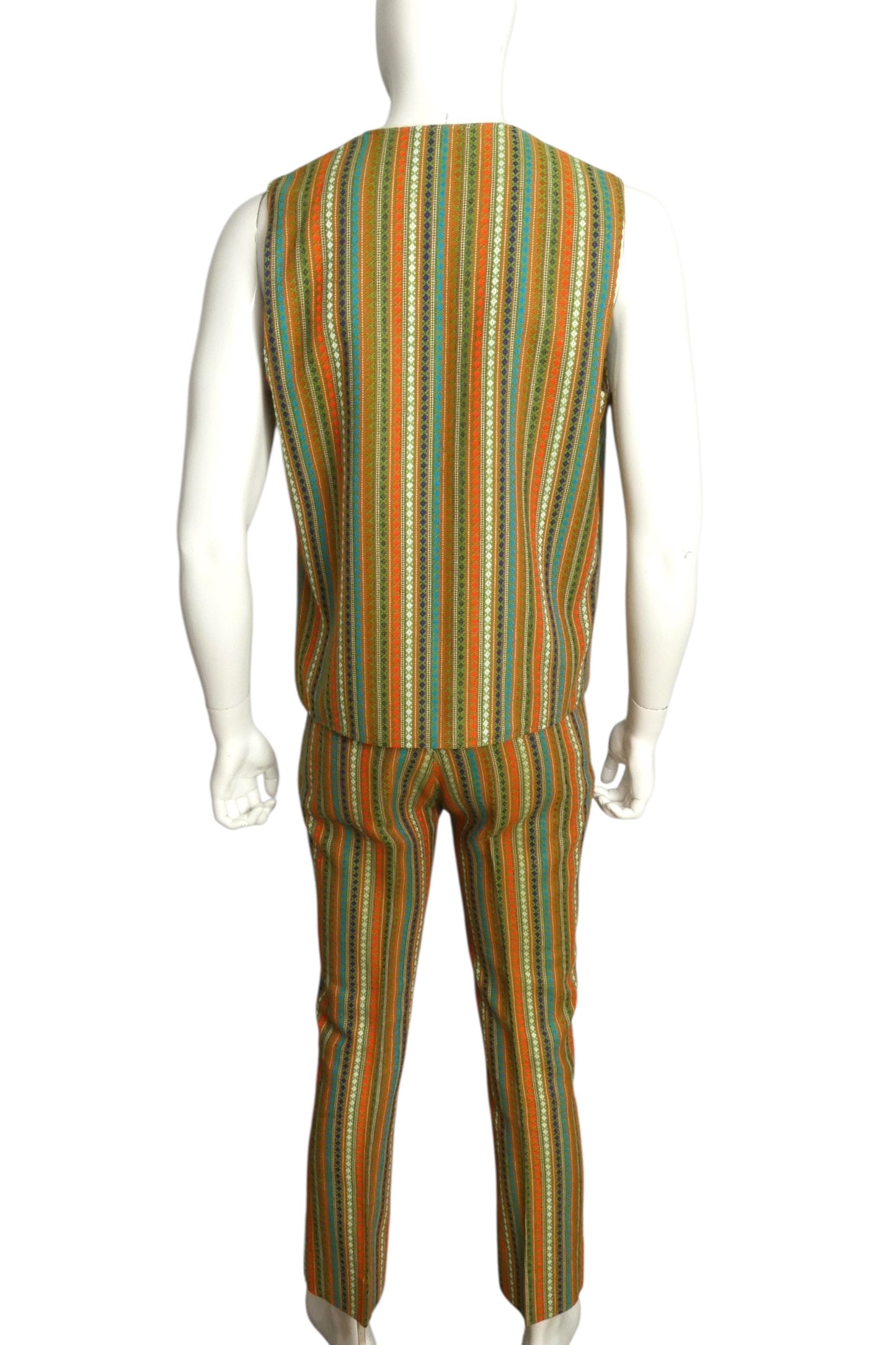 1960s Mod Pant & Vest Ensemble, Size Medium