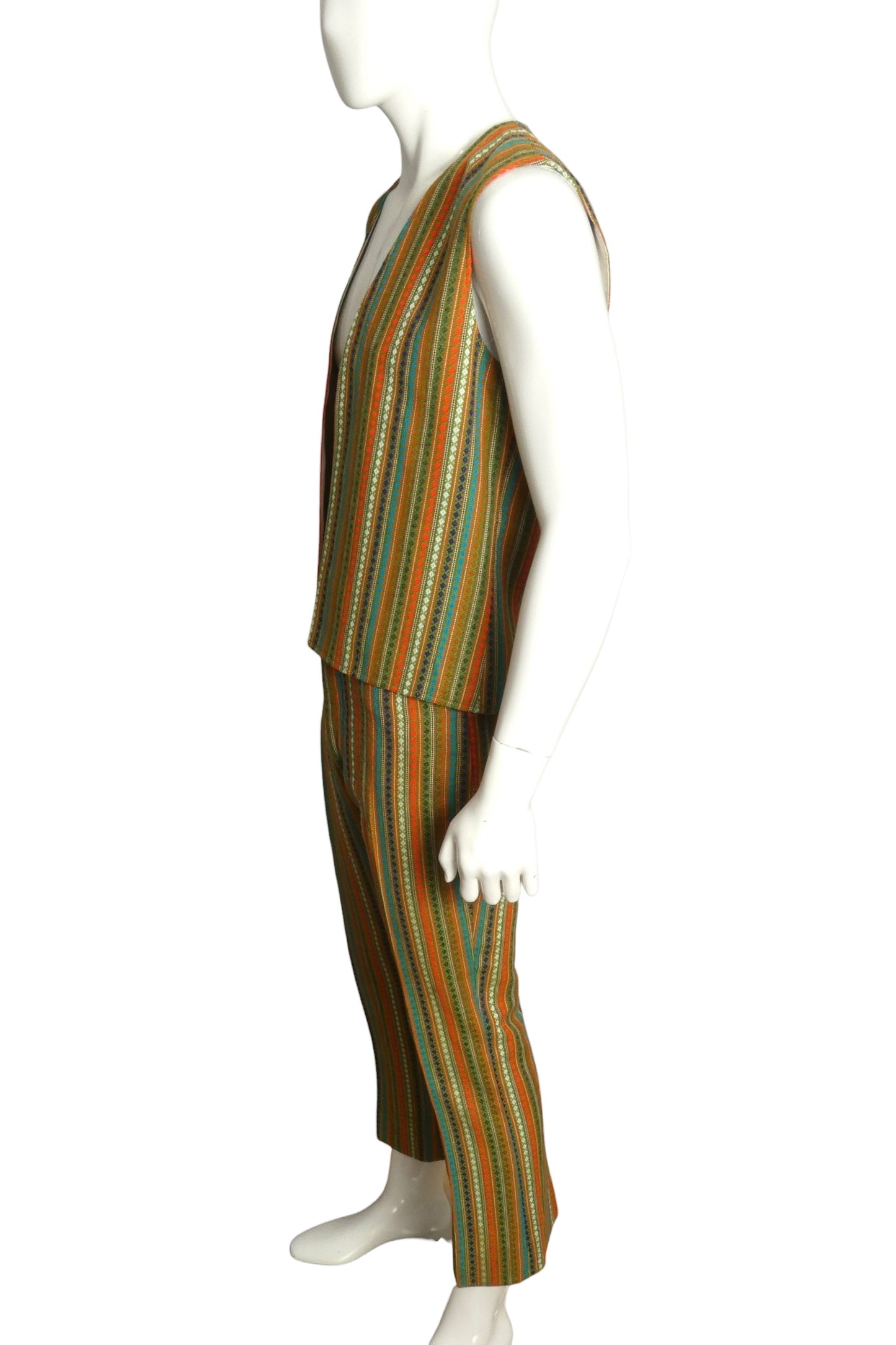 1960s Mod Pant & Vest Ensemble, Size Medium