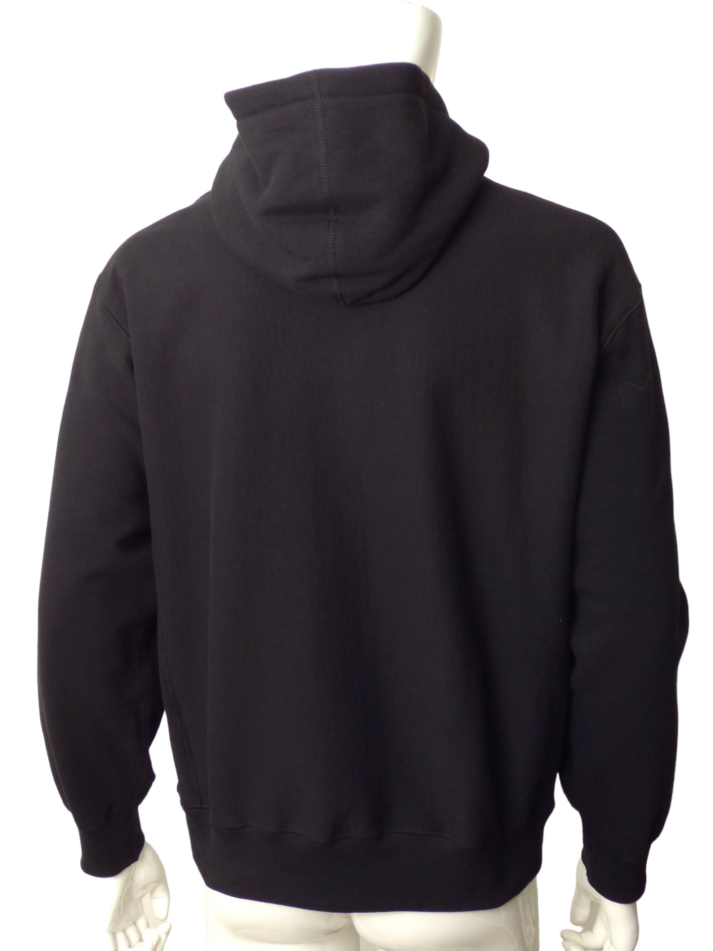 SUPREME-2023 Black Reverse Hood Cotton Hoodie, Size Medium
