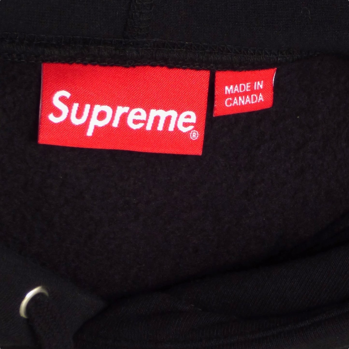 SUPREME-2023 Black Reverse Hood Cotton Hoodie, Size Medium