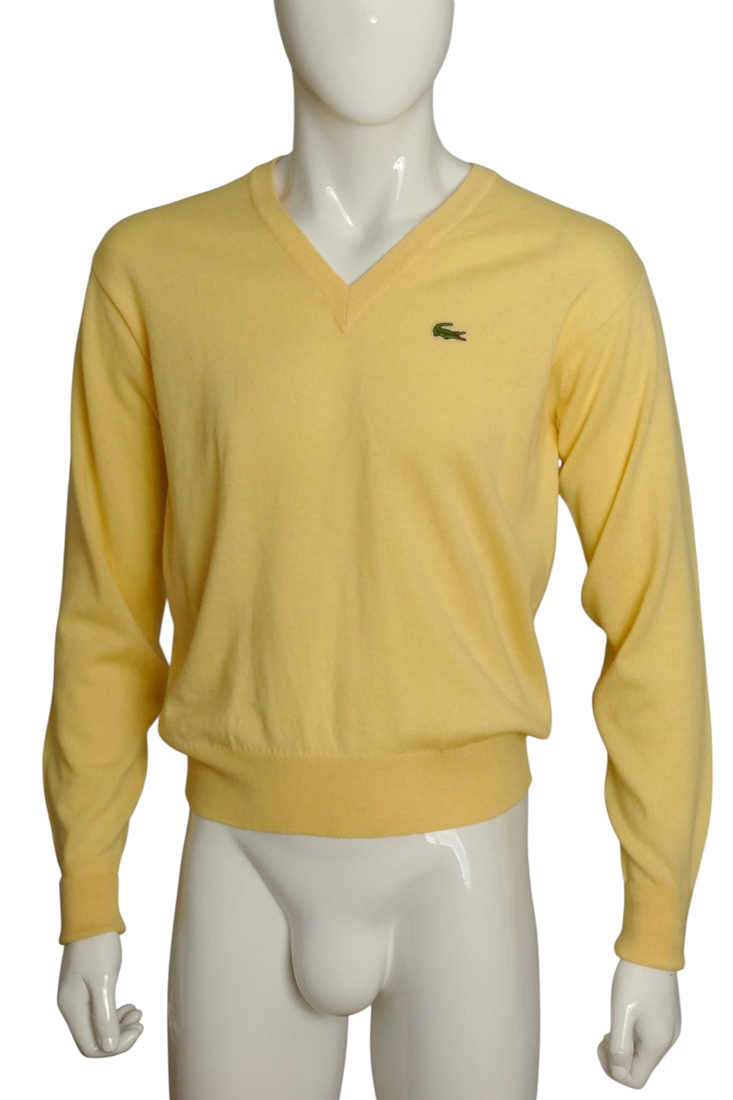 IZOD- 1990s Yellow V-Neck Sweater, Size Small