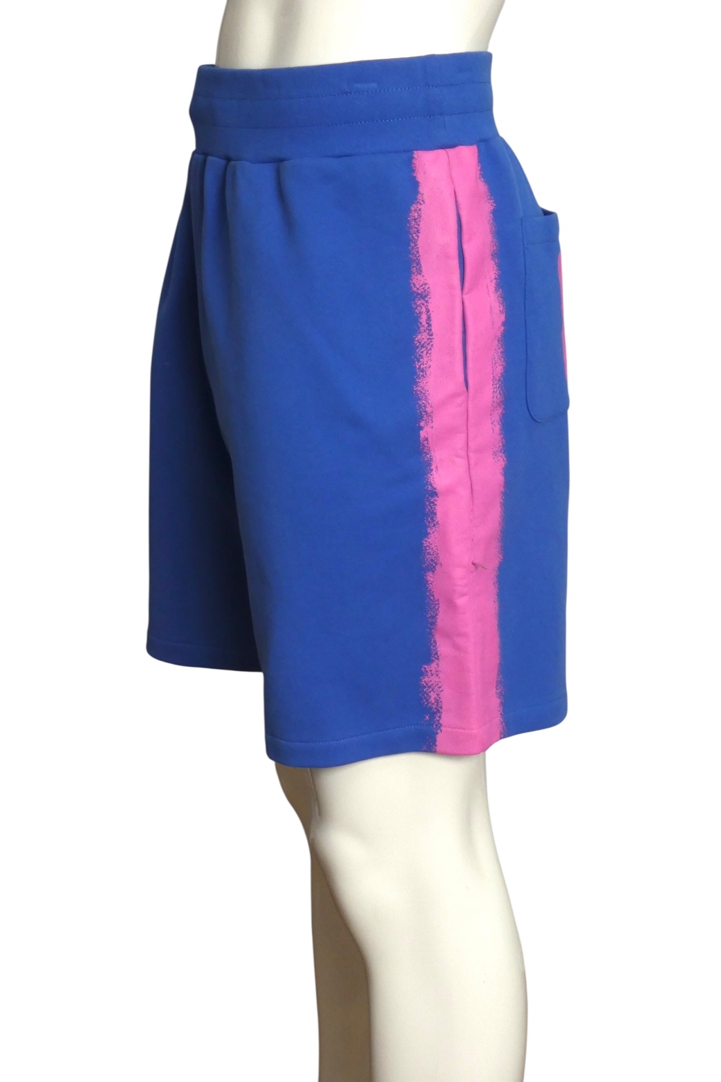 MOSCHINO COUTURE- NWT 2023 Blue & Pink Painted Knit Shorts, Size 36