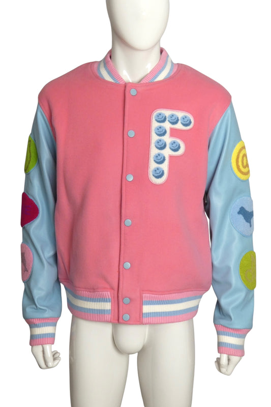 FLAN- NWT 2023 Happy Pill Varsity Jacket, Size Large