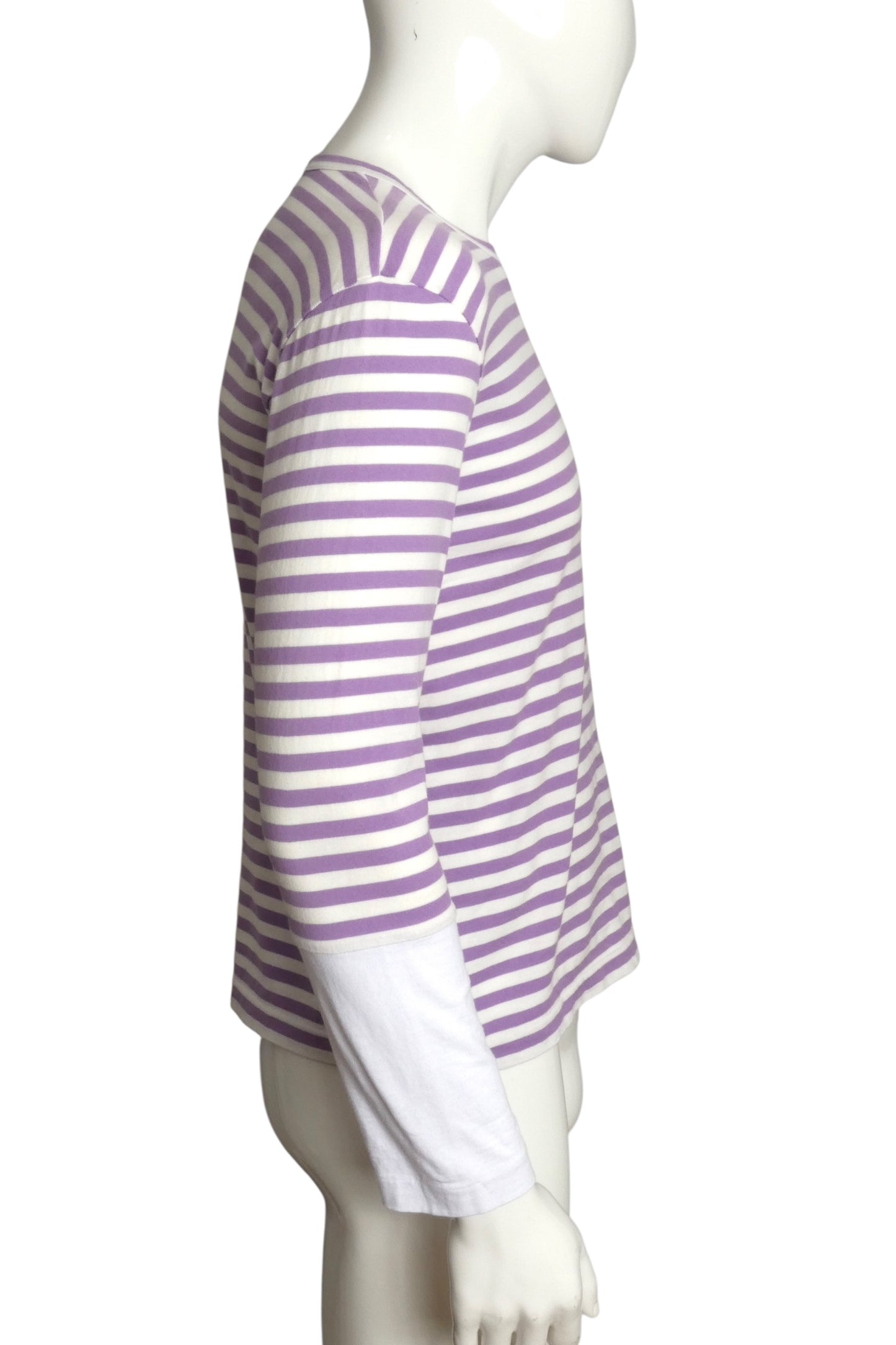 PLAY COMME DES GARCONS- 2021 Purple Stripe L/S T-Shirt, Size Medium