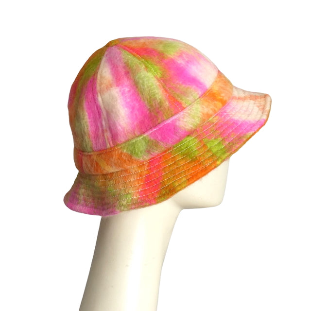 SUPREME 2025 Multi Color Plaid Mohair Bucket Hat, Size M/L