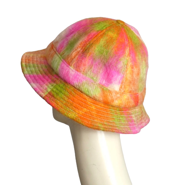 SUPREME 2025 Multi Color Plaid Mohair Bucket Hat, Size M/L