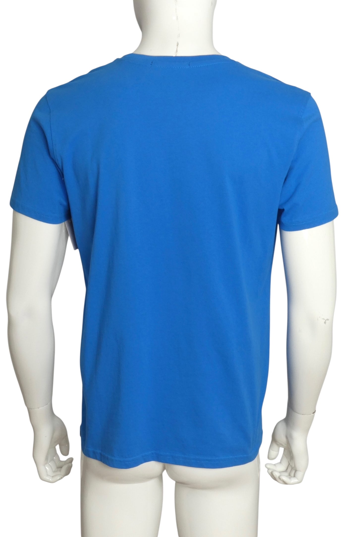 ROBERTO CAVALLI- Blue Logo Graphic Print T-Shirt, Size Large