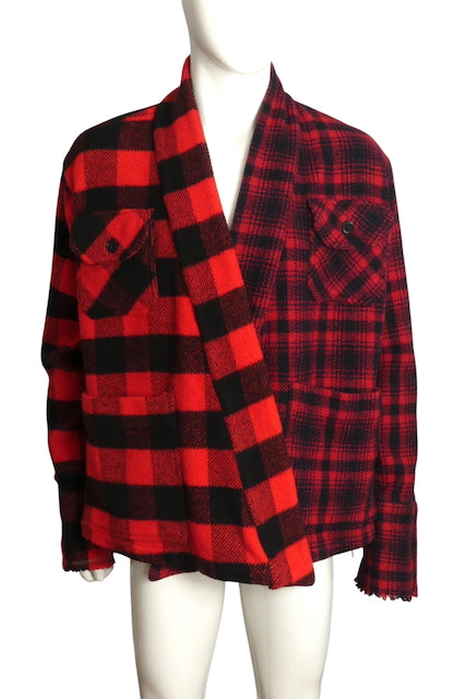 GREG LAUREN- 2022 Wool Flannel Fabric Block Coat, Size XL