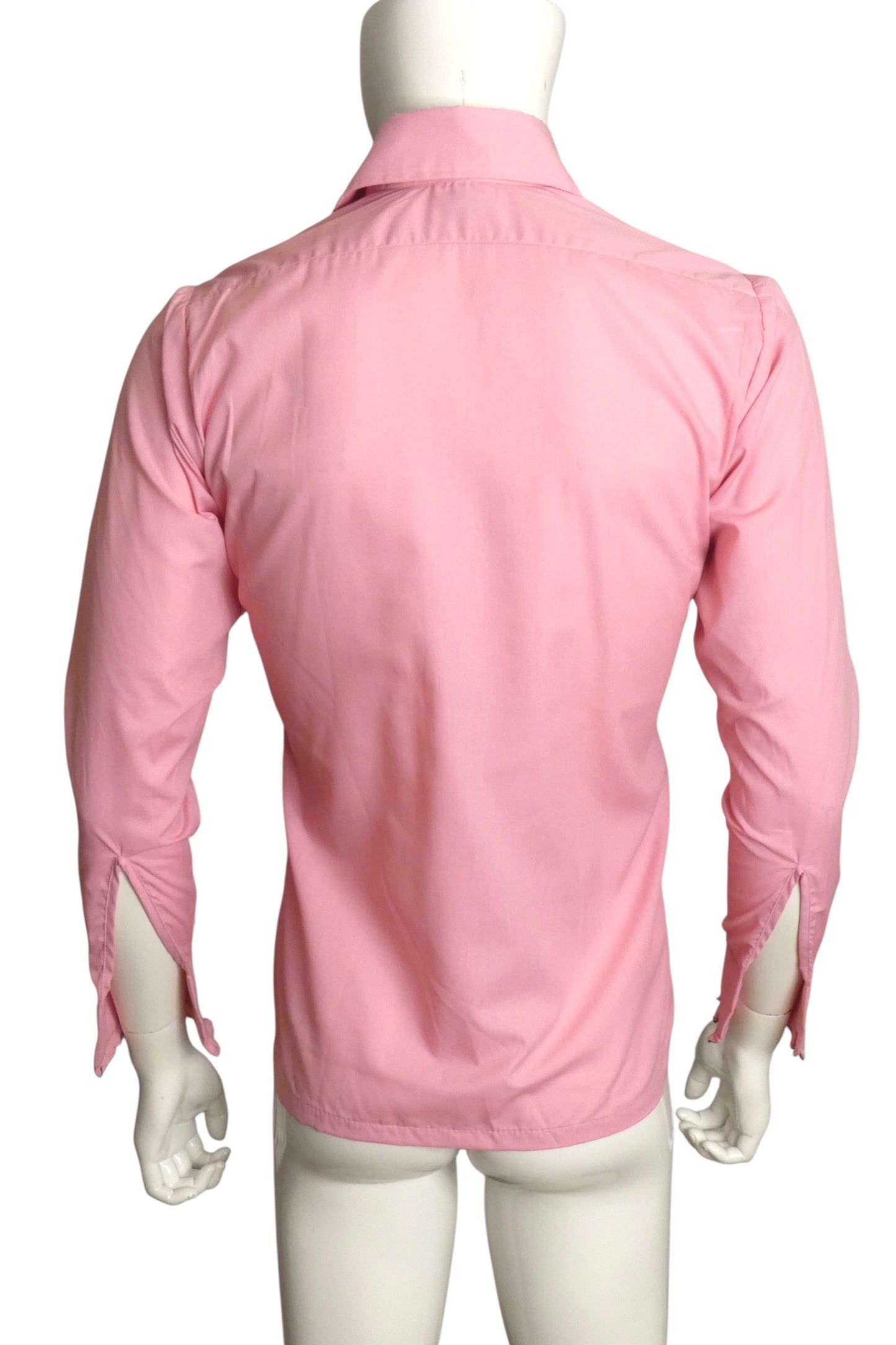 1970s Pink Ruffle Tux Shirt, Size Small