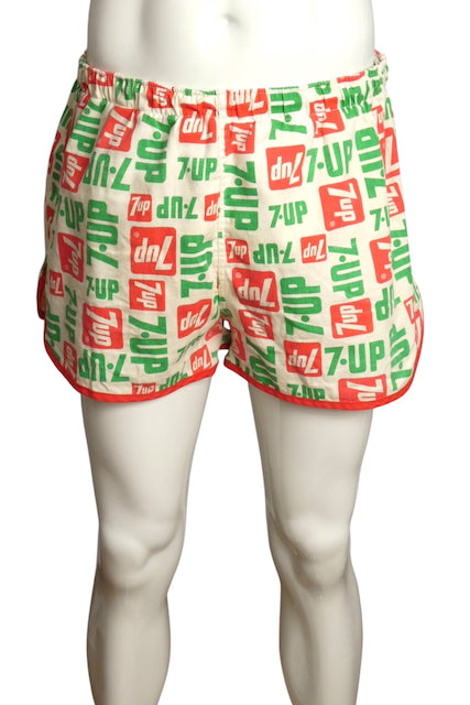 1970s 7-Up Cotton Swim Trunks, Size Large