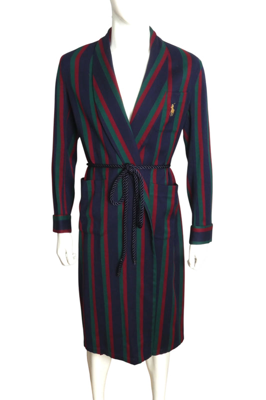 RALPH LAUREN- 1980s Multi Color Wool Stripe Robe, Size M/L