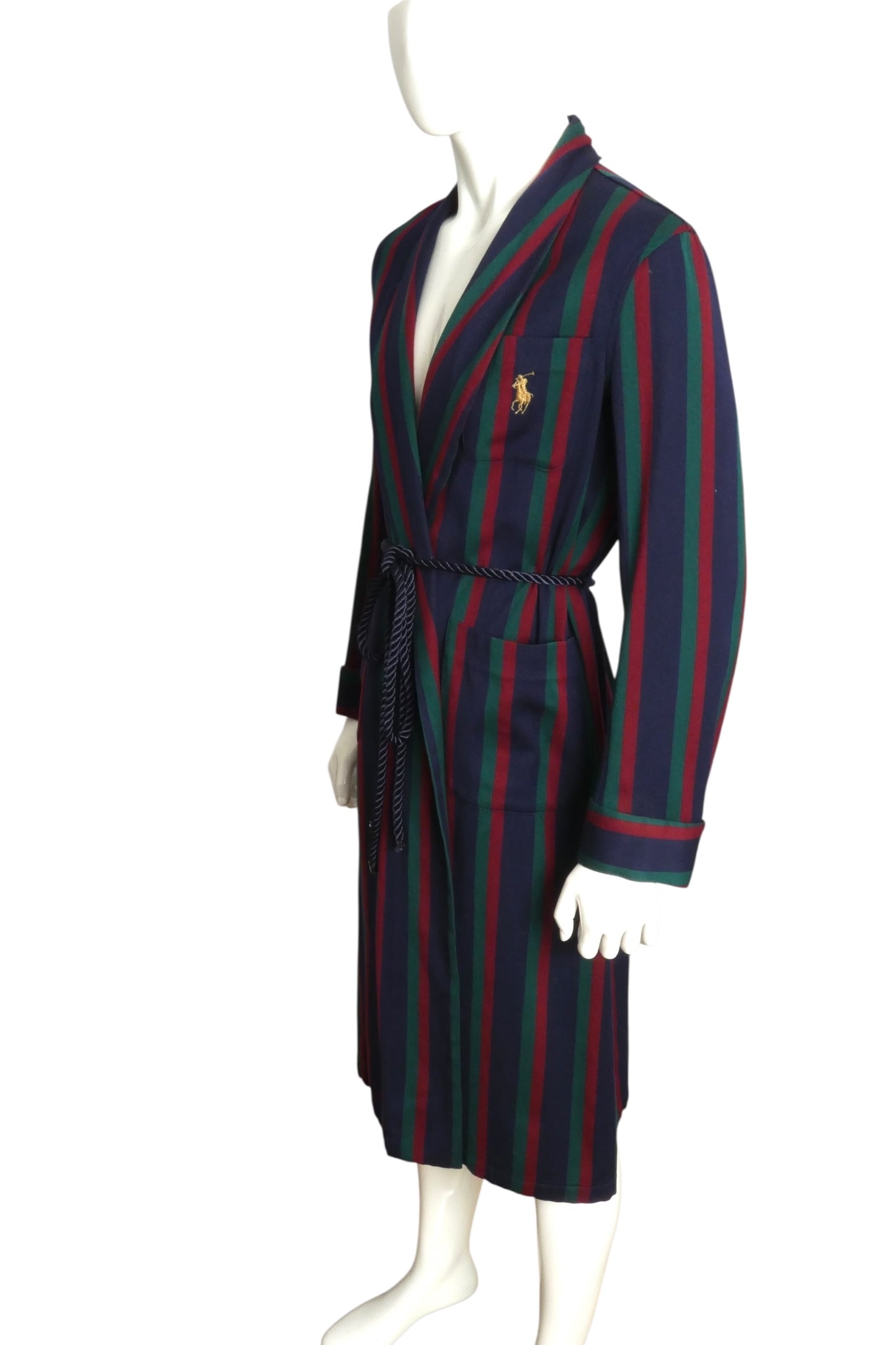 RALPH LAUREN- 1980s Multi Color Wool Stripe Robe, Size M/L