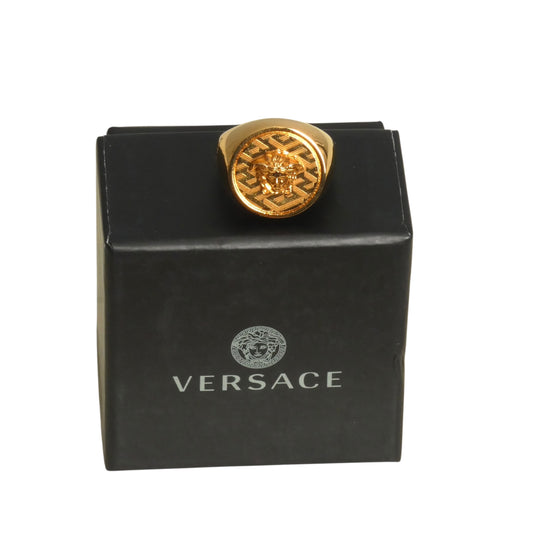 VERSACE- NIB Gold Medusa Head Ring, Size 21