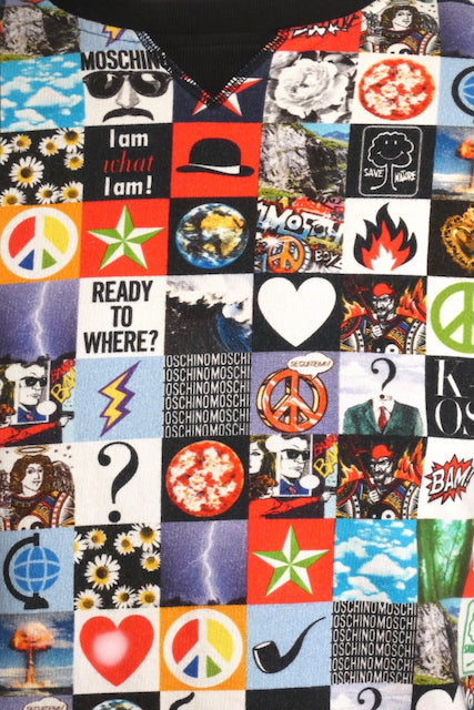 MOSCHINO- 2014 Graphic Print Anniversary Sweatshirt, Size Large