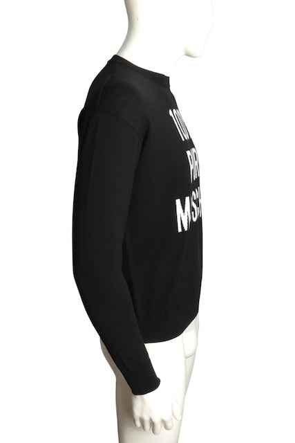MOSCHINO COUTURE- NWT 2023 Black & White Wool Sweater, Size Small