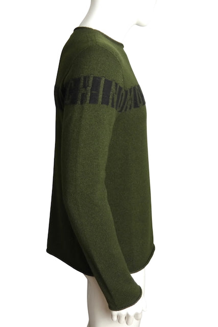 MOSCHINO COUTURE- Green Wool Blend Sweater, Size Large