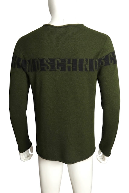 MOSCHINO COUTURE- Green Wool Blend Sweater, Size Large