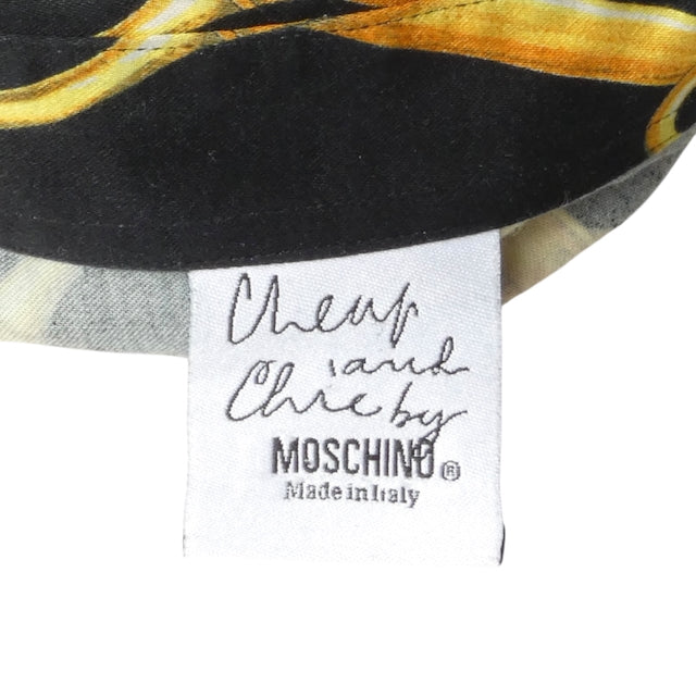 MOSCHINO- 1996 Scissor Print Cotton L/S Shirt, Size Large