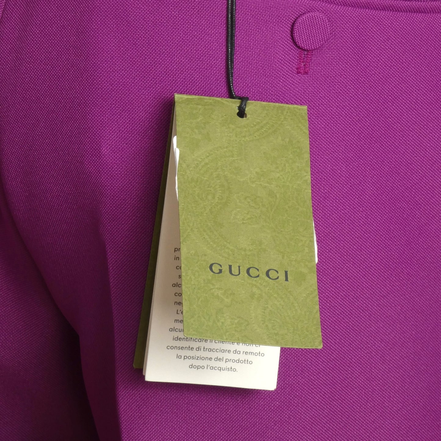 GUCCI- NWT 2022 Purple Wool & Velvet Trousers, Waist 34