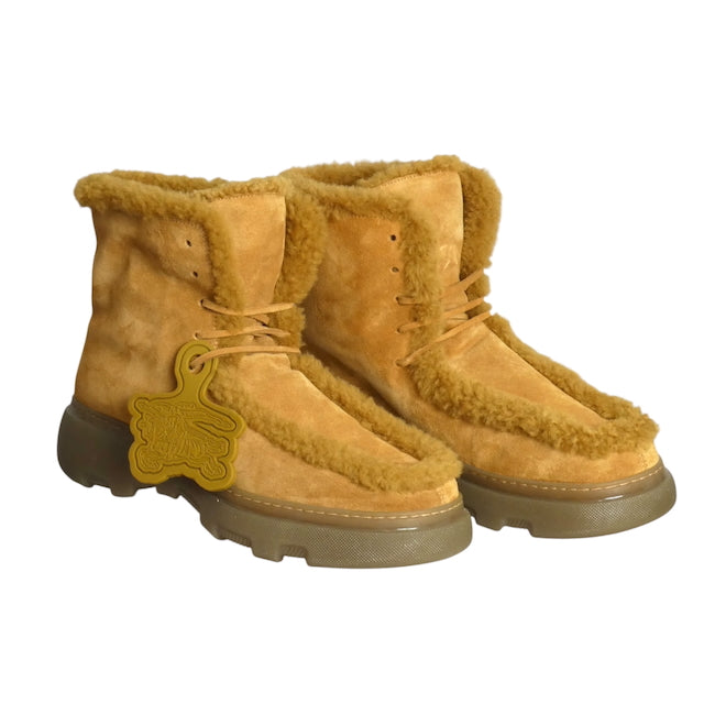 BURBERRY-2023 Brown Shearling Suede Boots, Multiple Sizes Available
