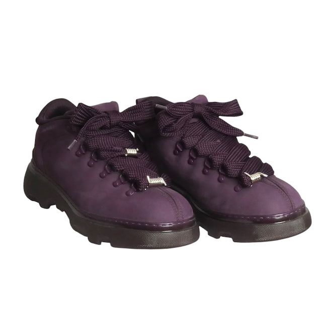 BURBERRY-2023 Purple Suede Low Top Boots, Size 46