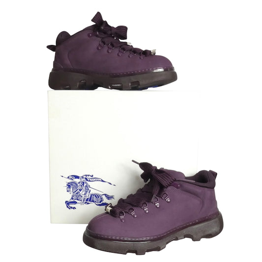BURBERRY-2023 Purple Suede Low Top Boots, Size 46