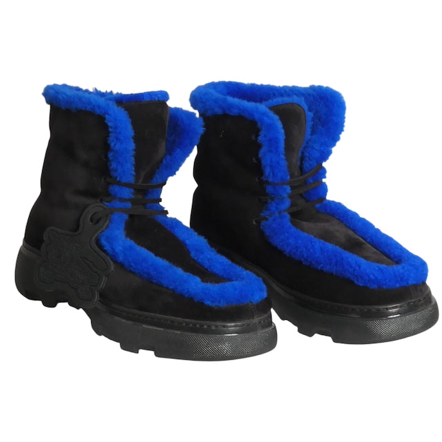 BURBERRY PRORSUM- 2023 Black Shearling Suede Boots, Multiple Sizes Available