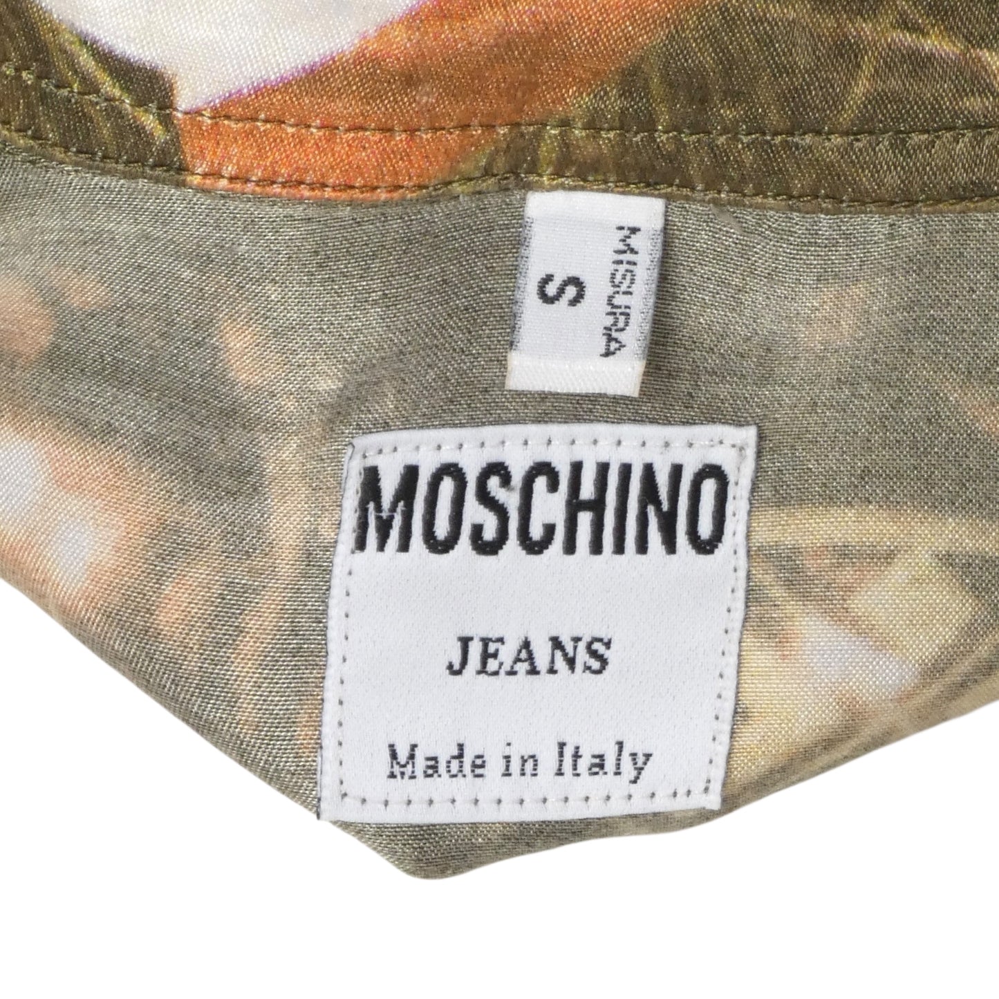 MOSCHINO JEANS- 1990s Christmas Tree Print Poly Shirt, Size Small