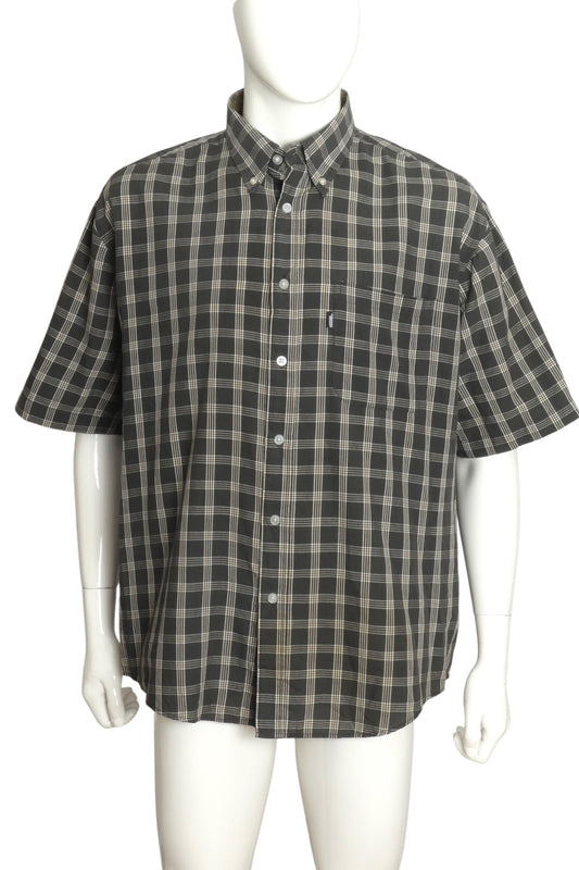 MOSCHINO JEANS- 1980s Plaid Short Sleeve Shirt