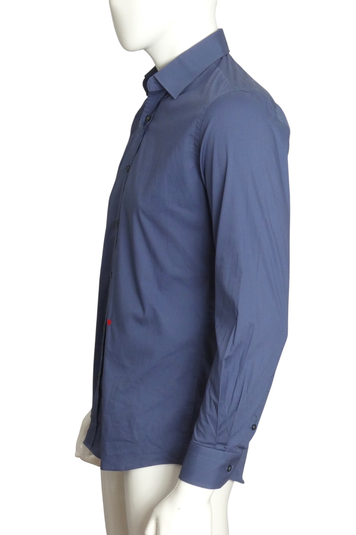 MOSCHINO- NWT Blue Twill L/S Shirt, Size Medium