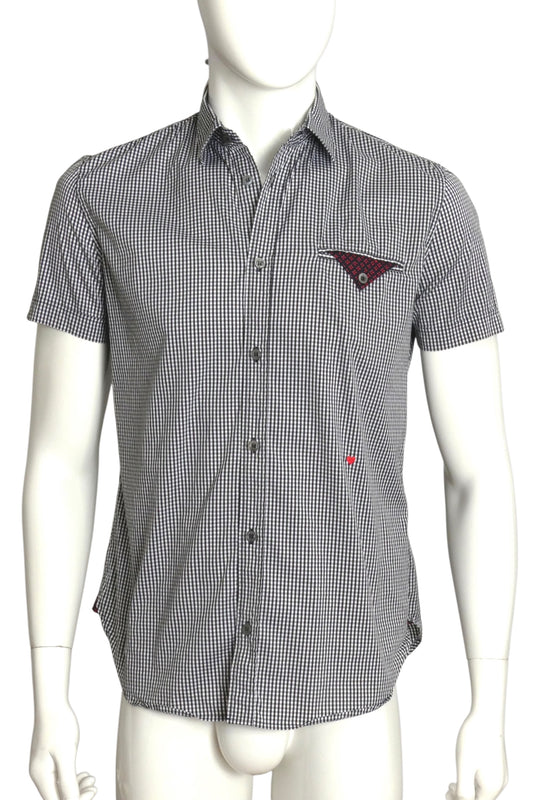 MOSCHINO- 30th Anniversary Gingham S/S Shirt, Size Medium