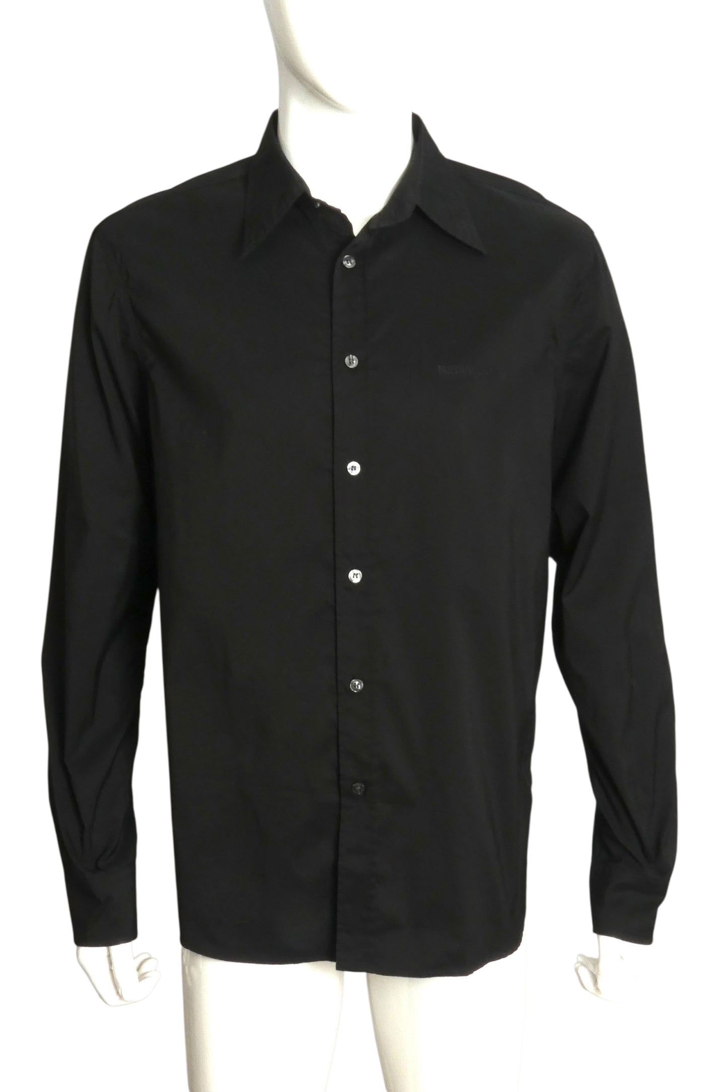 MOSCHINO JEANS- 1990s Black Cotton "Plumbers" Shirt, Size XL