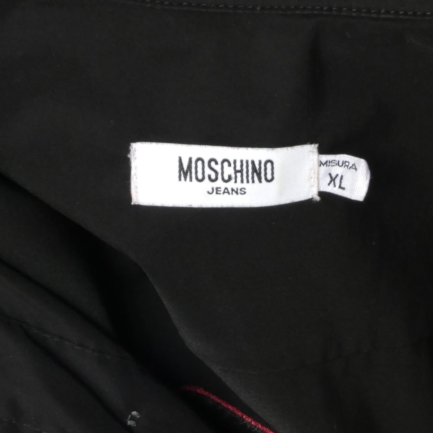 MOSCHINO JEANS- 1990s Black Cotton "Plumbers" Shirt, Size XL