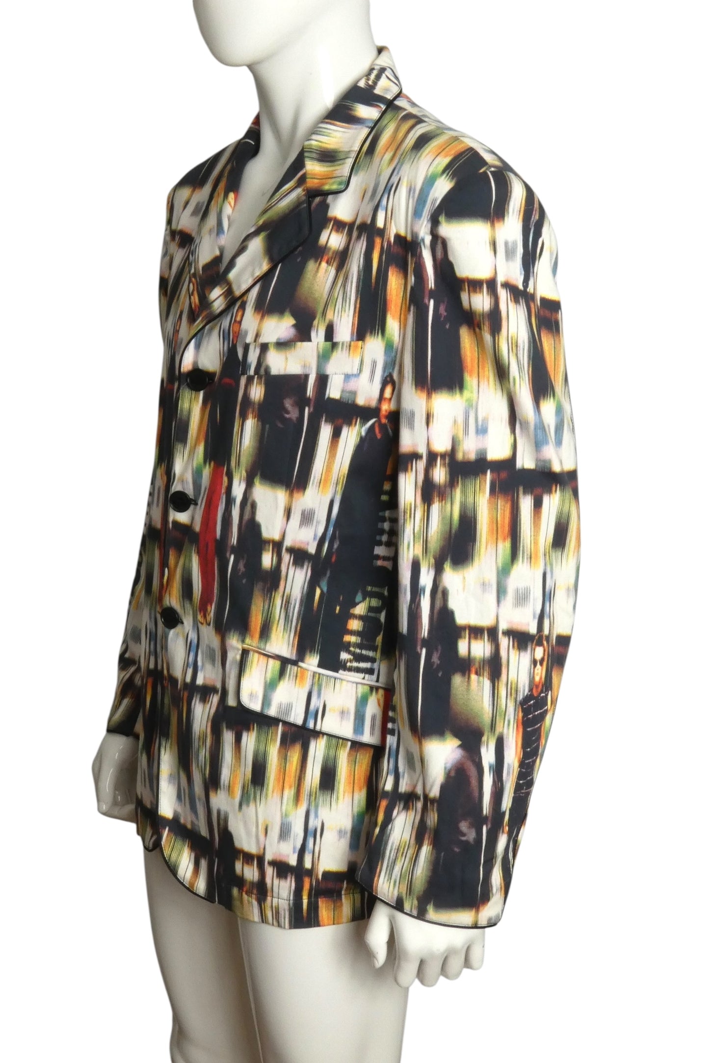 MOSCHINO JEANS- NWT Multi Color Printed Cotton Blazer, Size 2XL