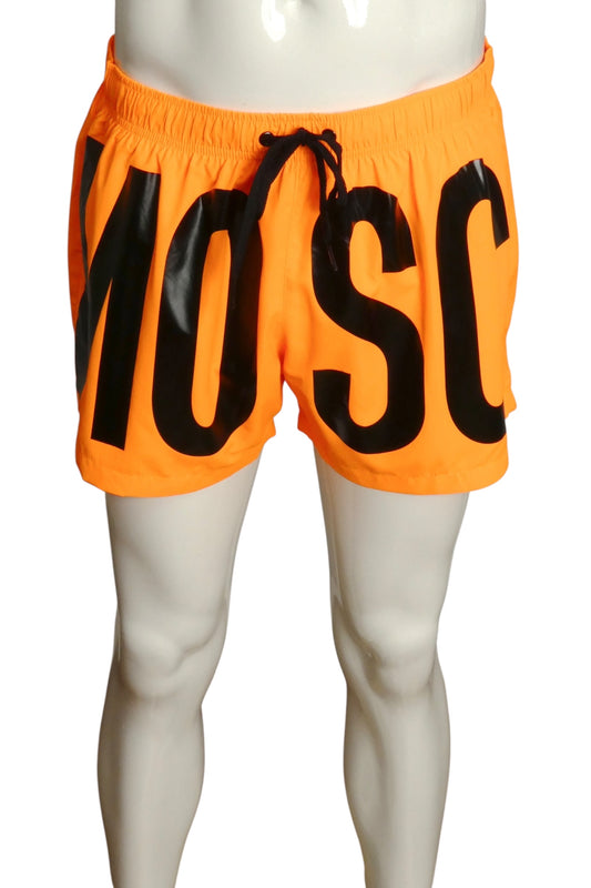 MOSCHINO SWIM- NWT Orange Fluorescent Swim Trunks, Size Medium