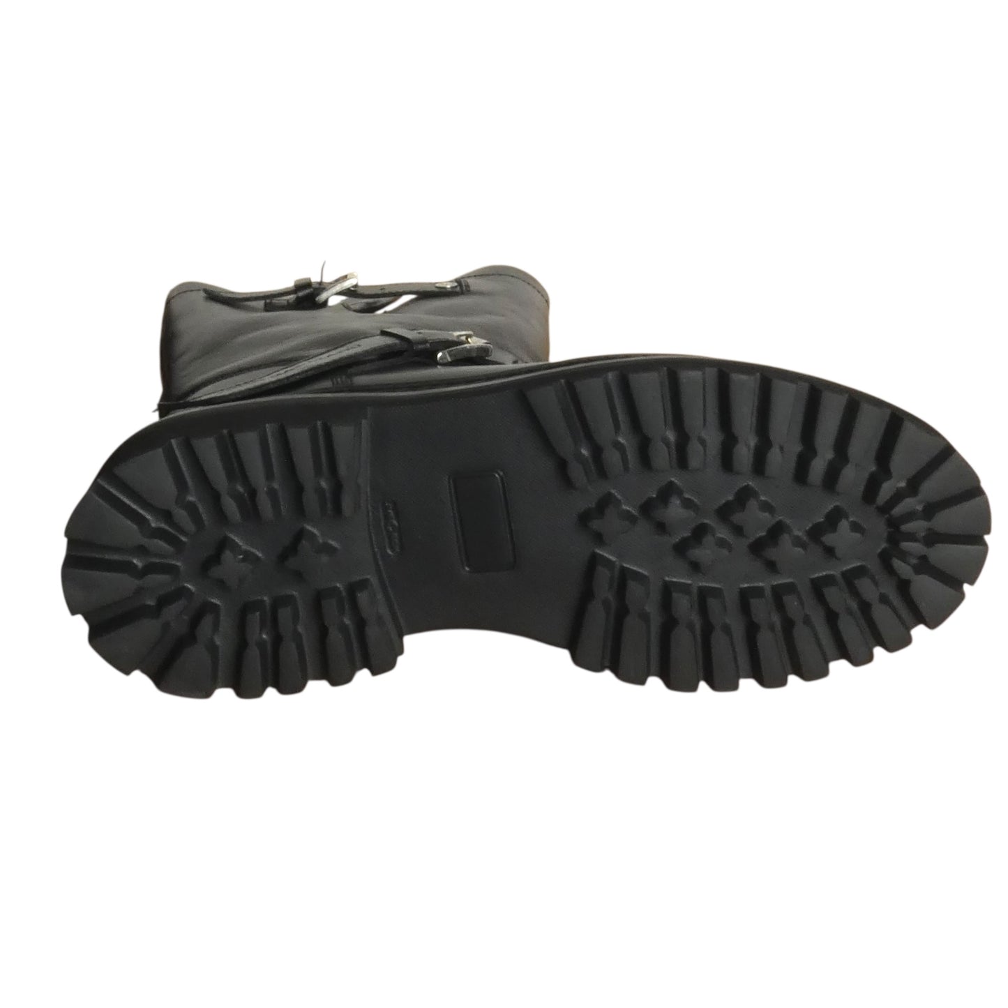 JOHN GALLIANO-Black Leather Moto Boots, Size-42