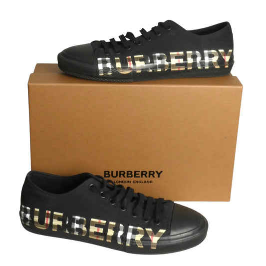 BURBERRY-2021 Black Canvas Sneakers, Size 44