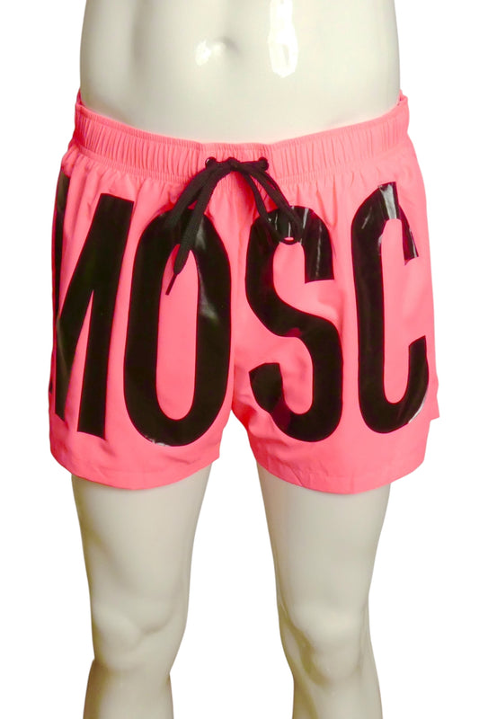 MOSCHINO SWIM- NWT Pink Fluorescent Swim Trunks, Size Medium