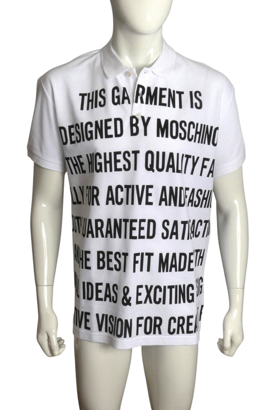 MOSCHINO COUTURE- NWT Graphic Print Polo S/S Shirt, Size Large