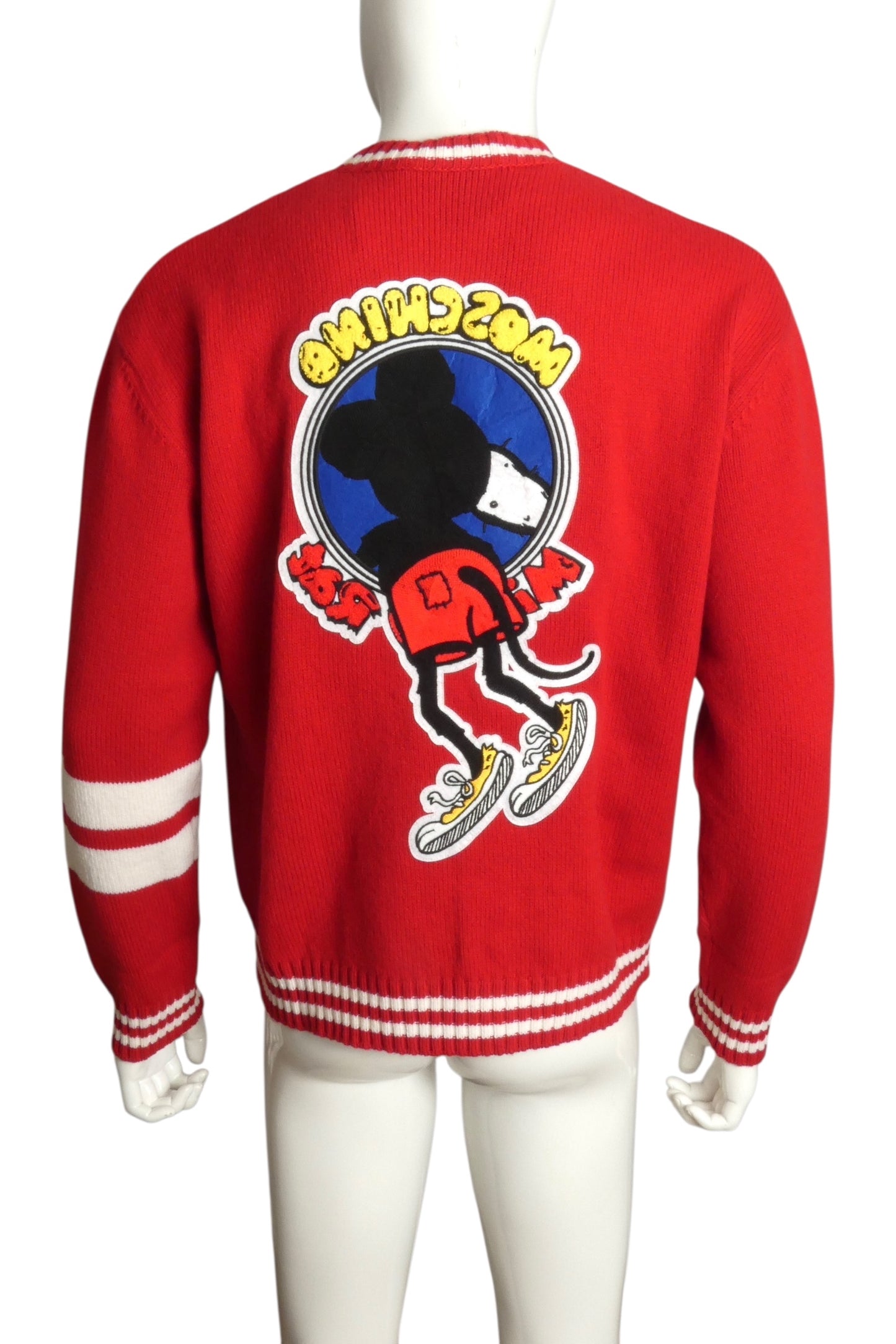 MOSCHINO COUTURE- NWT 2020 Red Mickey Rat Wool Sweater, Size Small