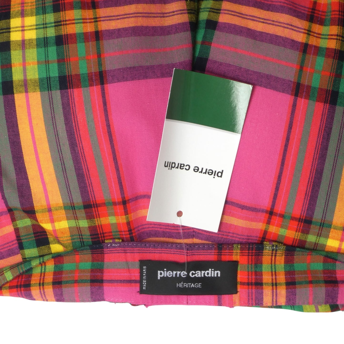 PIERRE CARDIN HAUTE COUTURE- 1980s Pink Cotton Plaid Trousers, Waist 31
