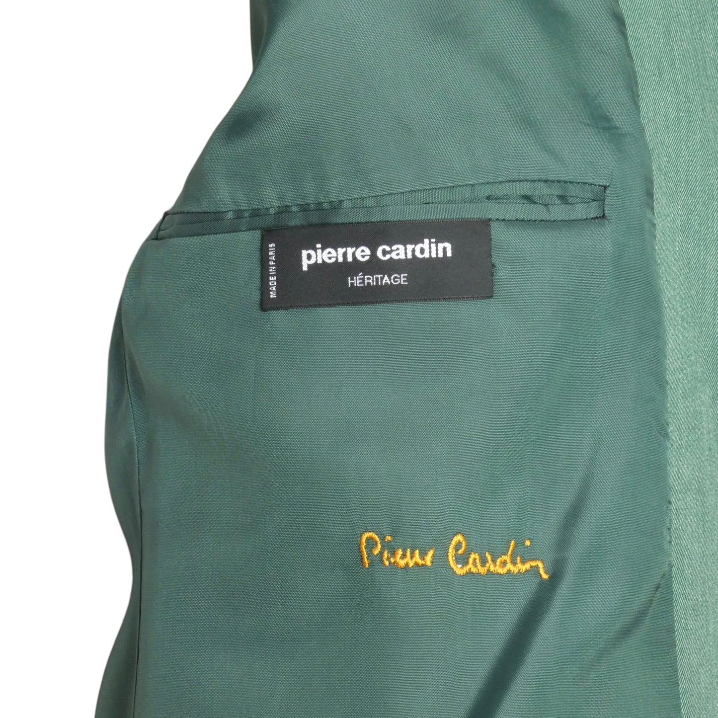 PIERRE CARDIN BOUTIQUE - 1975 Green Cotton Suit, Size-Medium