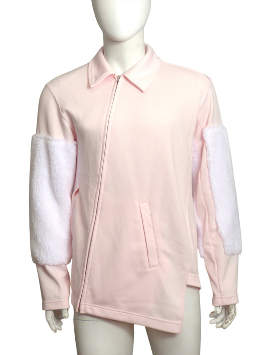 COMME DES GARCONS HOMME PLUS-NWT 2019 Pink Knit & Fur Jacket, Size Medium